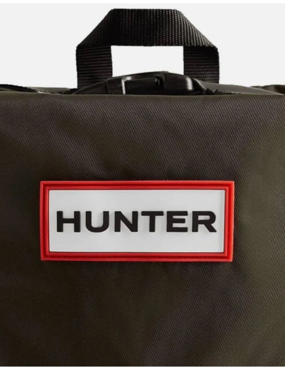 Hunter Unisex Nylon Large Top clip Backpack - Dark Olive Green - Picture 7 of 8